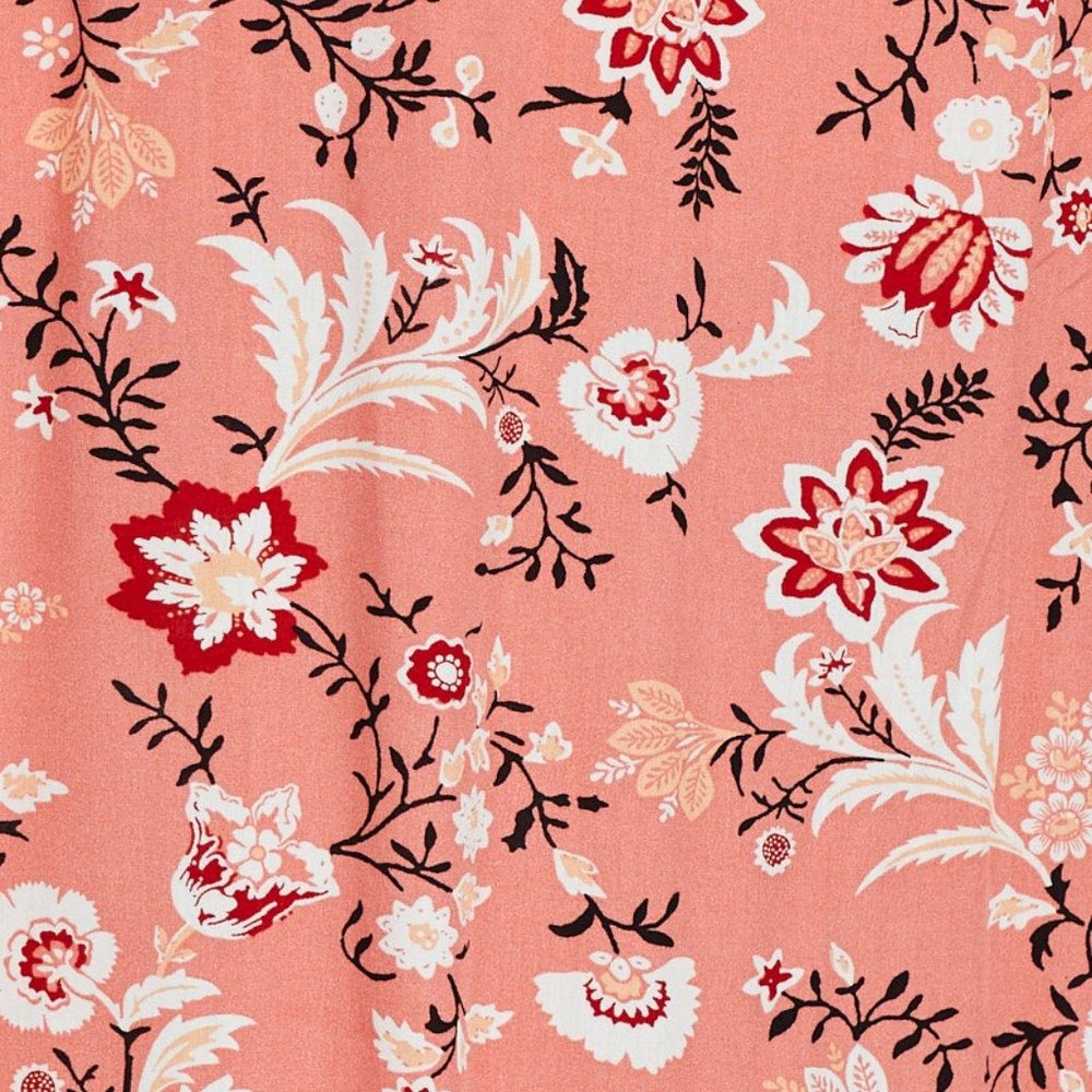 Coral Pink Boho Floral Ruffle Midi Dress NWT - Picture 10 of 10